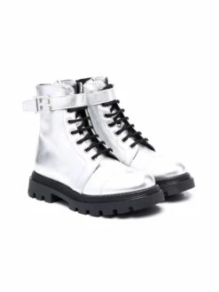 Børn Balmain Kids Cargo-støvler I Læder Med Snøre