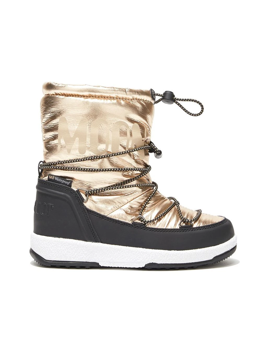 Børn Moon Boot Kids Metalliske Støvler Med Snøre Og Logotryk 1 Børn Moon Boot Kids Metalliske Støvler Med Snøre Og Logotryk