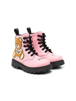 Børn Moschino Kids Støvler Med Snøre Og Bamse