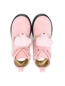 Børn Monnalisa Teddy Combat-støvler I Læder -Stella MC Butik 18850017 40873012 1000