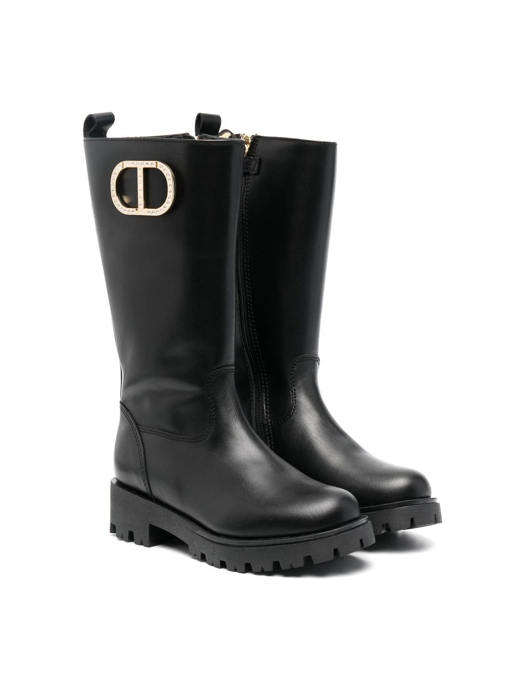 Børn TWINSET Kids Høje Støvler Med Logoplade 1 Børn TWINSET Kids Høje Støvler Med Logoplade