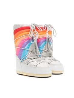 Børn Moon Boot Kids Kraftige Icon Støvler Med Regnbuetryk