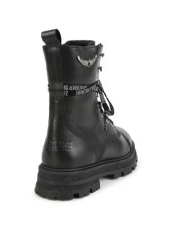 Børn Zadig & Voltaire Kids Combat-støvler I Læder Med Logotryk -Stella MC Butik 20160942 50515780 1000